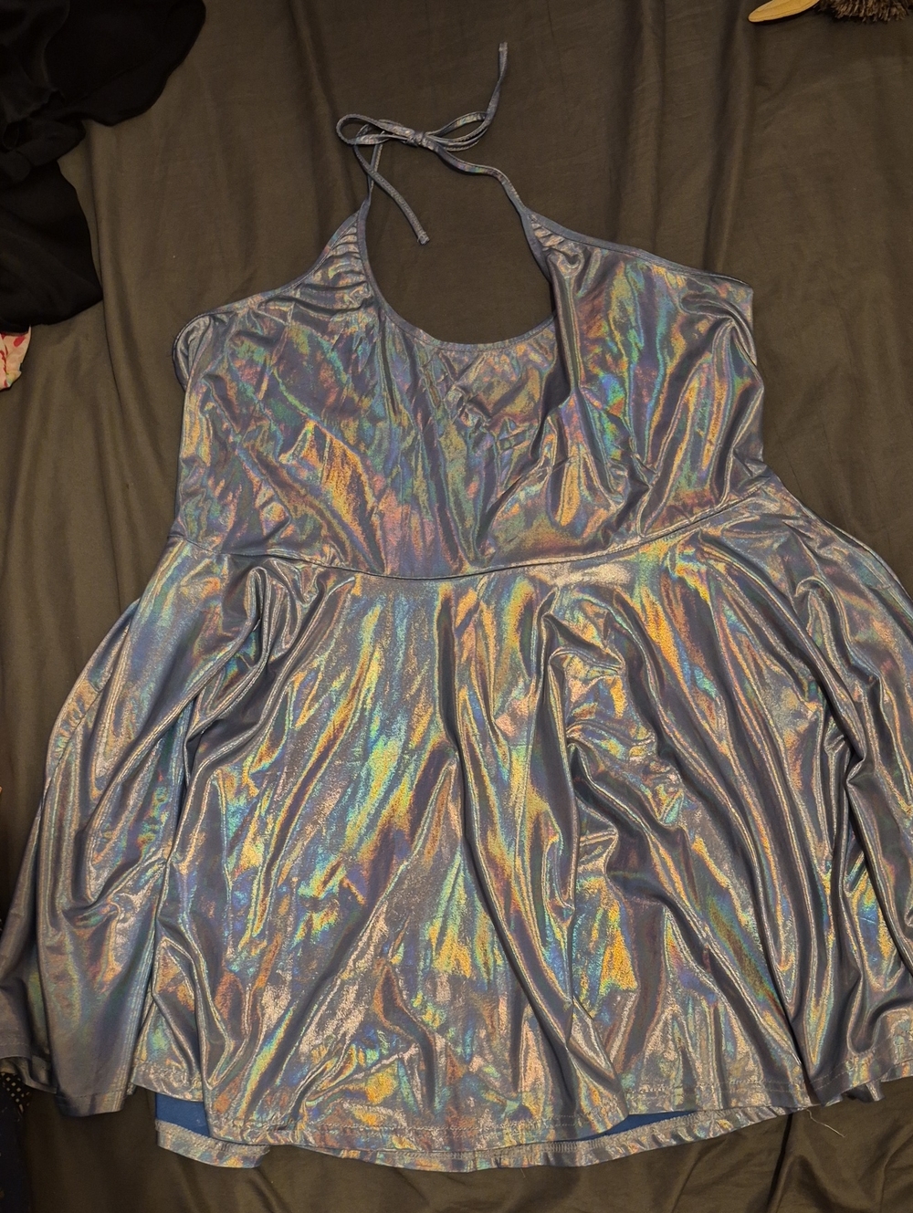 SHEIN Curve Holographic Blue Dress